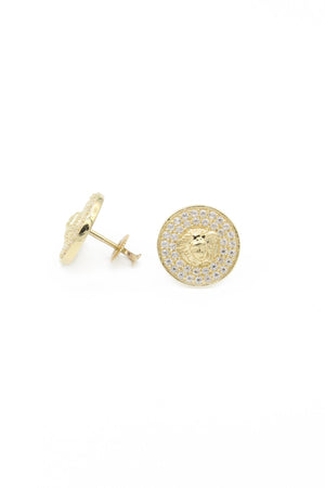 14k gold Versace Round Earrings