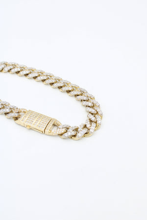 14k Cuban Gold  bracelet with stones