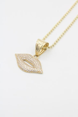 14K gold chain/ Kiss me Necklace