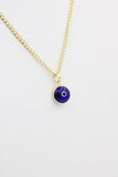 14K Cuban Chain with blue stone