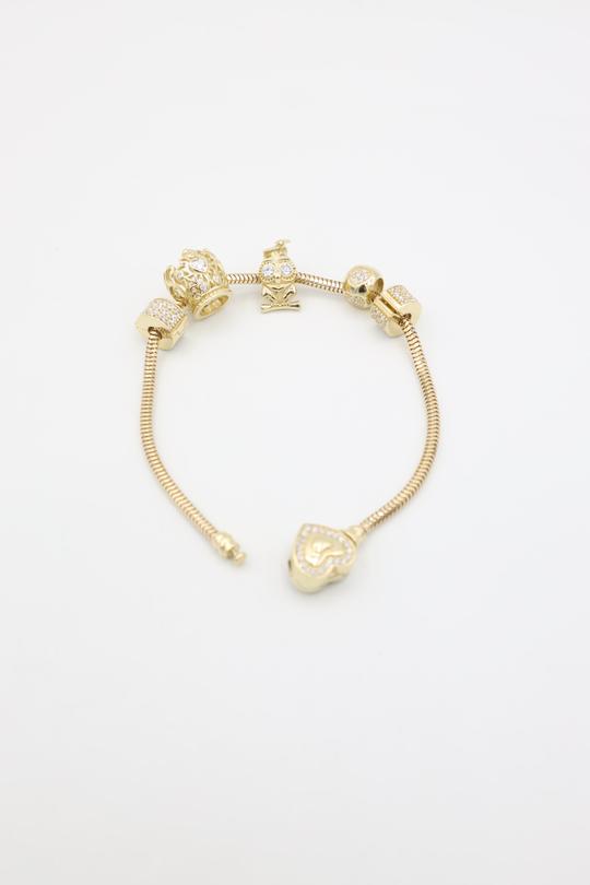 PANDORA Silver Charm Bracelet With 14K Gold Clasp 590702HG - Pommier  Jewellers