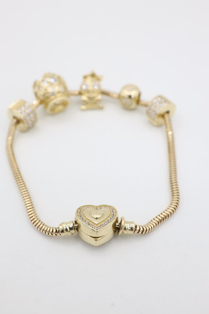 Pandora 14K Gold Heart Clasp Bracelet