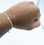 14K Men bracelet solid gold light