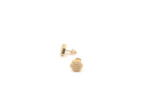 14K six-diagonal gold earrings