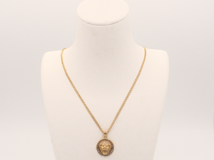 14K Lion Necklace with CZ stones
