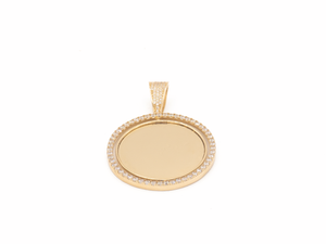 14K two side picture pendant